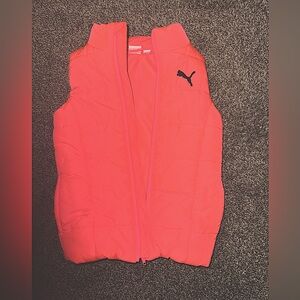 Puma vest neon puffer girls 5/6 no rips or stains